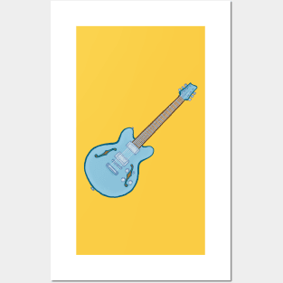 Semi acoustic guitar Posters and Art